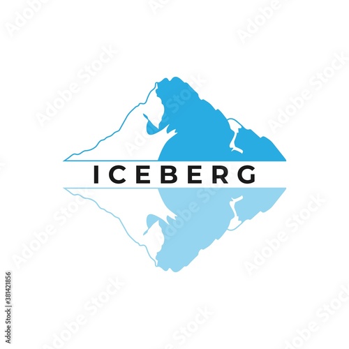 Ice berg vector logo illustration isolated on white background