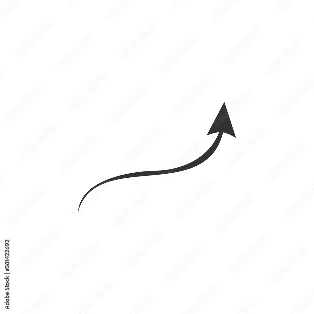 Doodle arrow icon. Black handmade curve arrow vector illustration. Isolated on white. Doodle arrow icon. Black handmade curve arrow vector illustration. Isolated on white.
