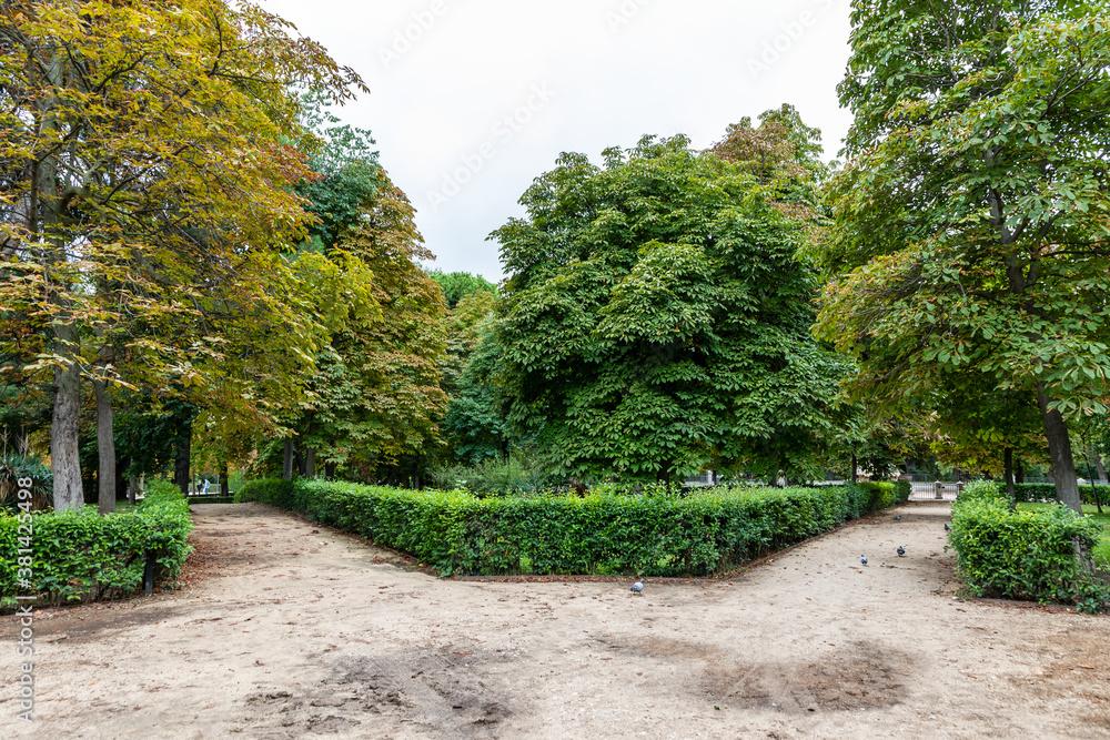 gardens of the Retiro Park in the city of Madrid, Spain