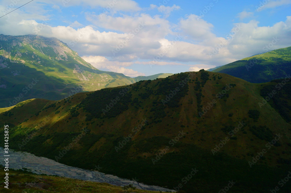 Fototapeta premium Panorama of mountain landscapes of the CAUCASUS