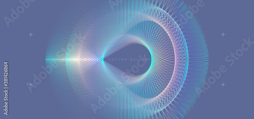 Wavy minimal trendy lines shape for abstract gradient space magic background, posters, covers and placards. Eps10 vector illustration