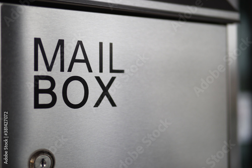 Stainless steel email box, document holder box (Business communication concept In modern times)