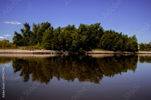 Quiet river view with reflection in Gualeguay, Entre Rios