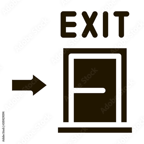 Fire-escape Exit Door glyph icon vector. Fire-escape Exit Door Sign. isolated symbol illustration