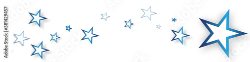 Stern Sterne Band Banner Blau Blue Welle Wellen