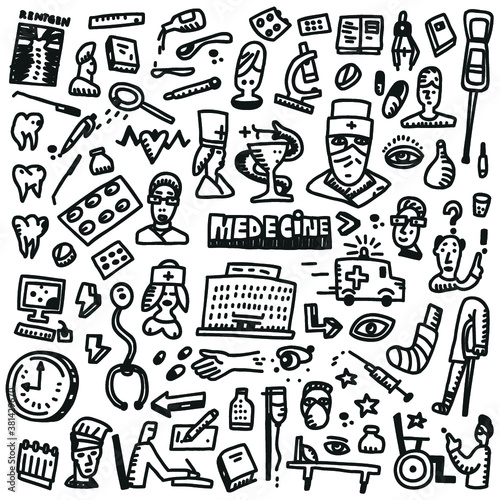 Medicine - doodles set