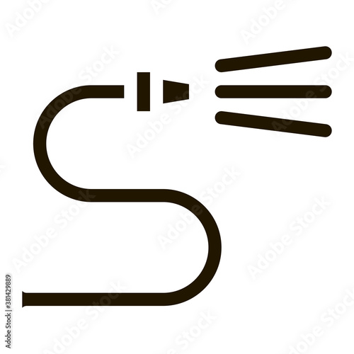 Firehose Water Spray glyph icon vector. Firehose Water Spray Sign. isolated symbol illustration