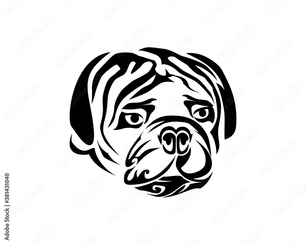 bulldog head icon vector