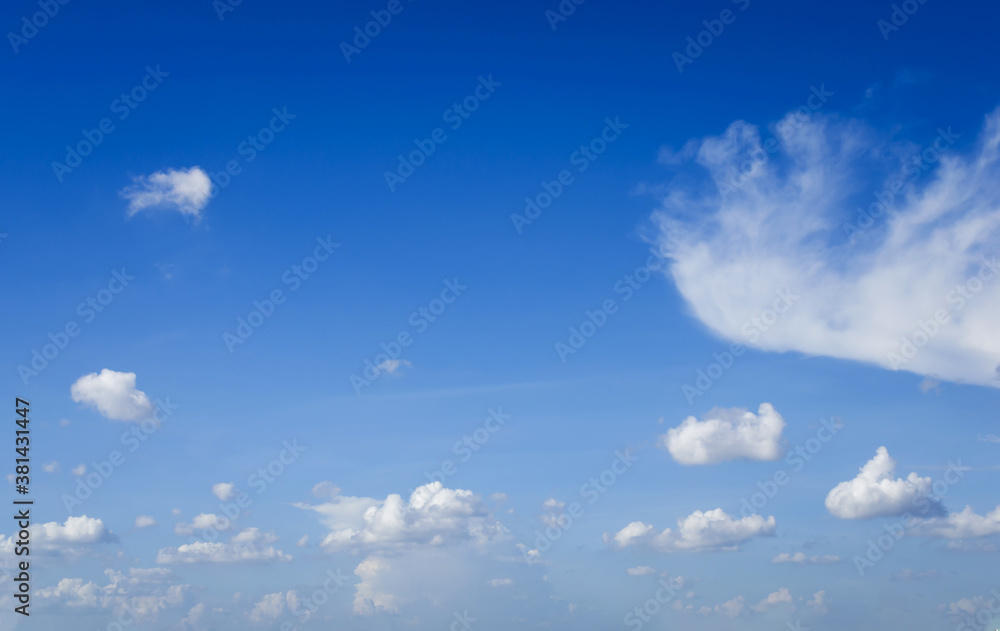 beautiful blue sky and white fluffy cloud horizon outdoor for background. beautiful blue sky and white fluffy cloud horizon outdoor for background.