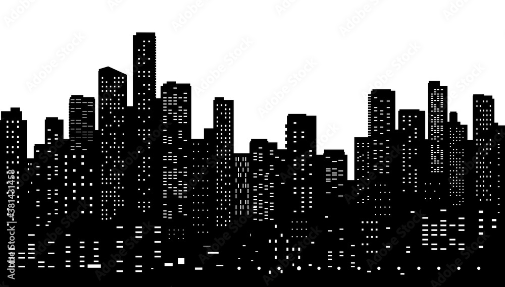 Seamless modern cityscape silhouette