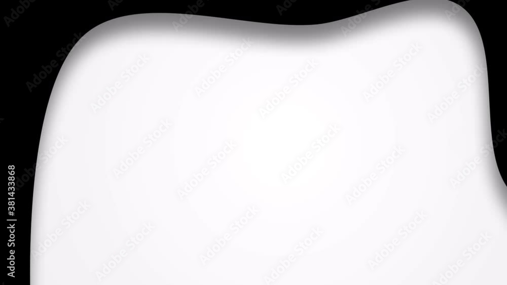 Animation of a vertical 3d black paper loop on a white background overlapping the shadow. copy space Animation of a vertical 3d black paper loop on a white background overlapping the shadow. copy space