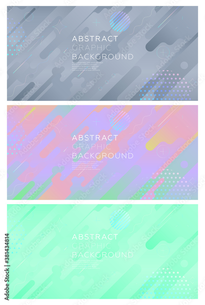 Obraz premium Placard template with abstract geometric shapes, 80s memphis bright style flat design elements. Retro art for covers, banners, flyers and posters. Eps10 vector illustrations
