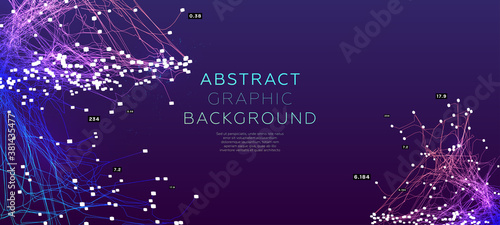 Quantum computing, deep learning artificial intelligence, signal cryptography infographic vector illustrations. Big data algorithms visualization for business, science presentations, posters, covers