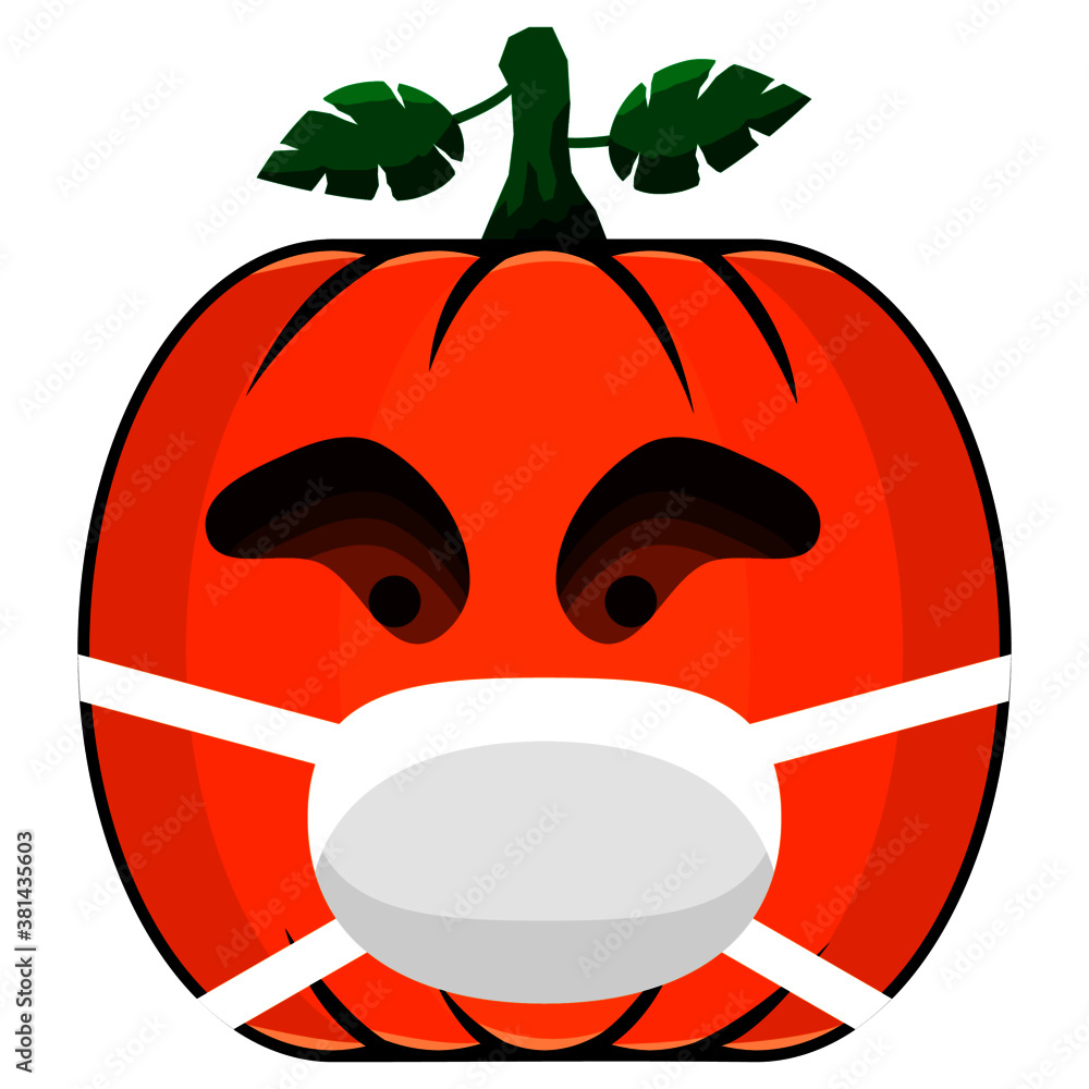 Halloween Pumpkin icon with mask isolated on white background. Orange pumpkin character for halloween celebration vector illustration. Halloween Pumpkin icon with mask isolated on white background. Orange pumpkin character for halloween celebration vector illustration.