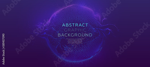 Glowing particles liquid dynamic flow background. Trendy fluid cover design. Eps10 vector illustration