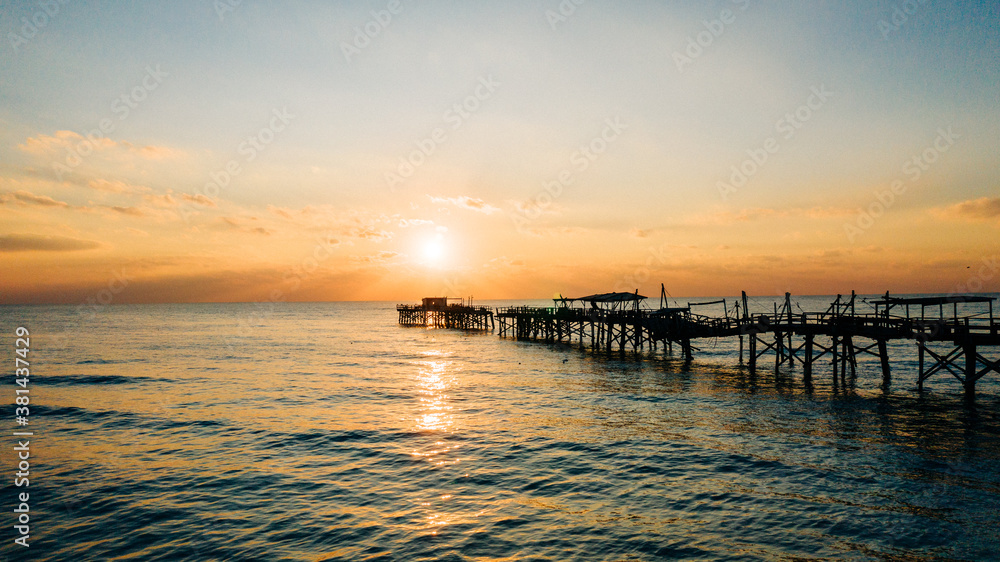 Pier during sunset