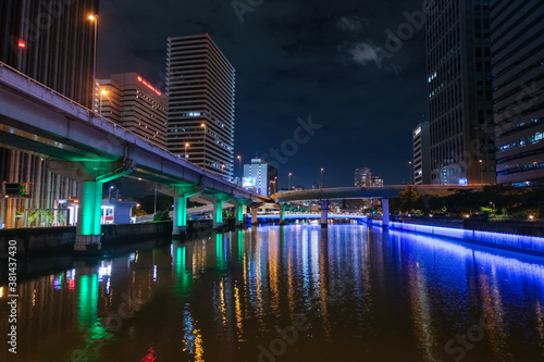 大阪 渡辺橋 夜景