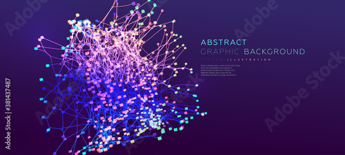 Quantum computing, deep learning artificial intelligence, signal cryptography infographic vector illustrations. Big data algorithms visualization for business, science presentations, posters, covers