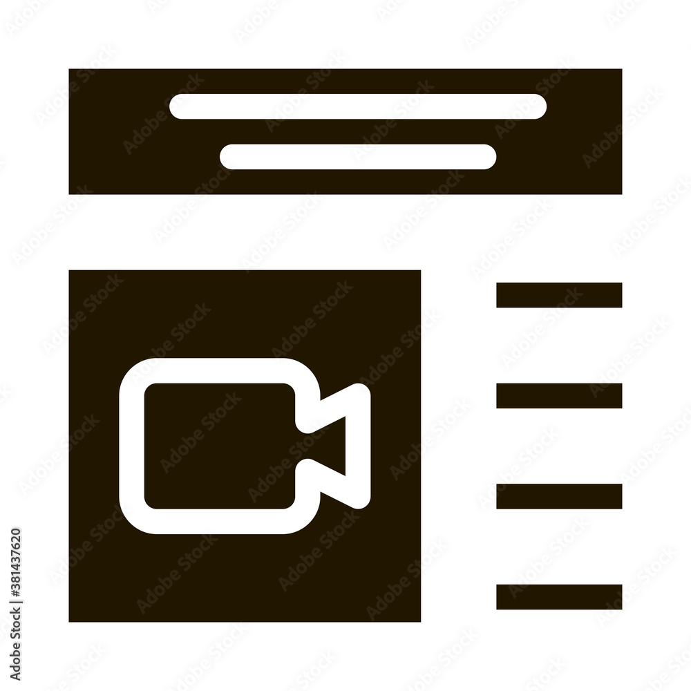 Web Site For Watch Video glyph icon vector. Web Site For Watch Video Sign. isolated symbol illustration Web Site For Watch Video glyph icon vector. Web Site For Watch Video Sign. isolated symbol illustration