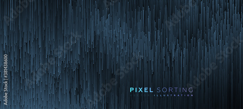 Minimal background with gradient color lines. Geometric trendy design. Pixel sorting glitch style. Eps10 vector illustration