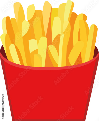 Vector illustration of french fries emoticon