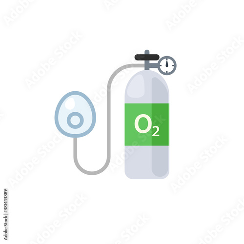 Medical oxygen tank icon. Clipart image isolated on white background.