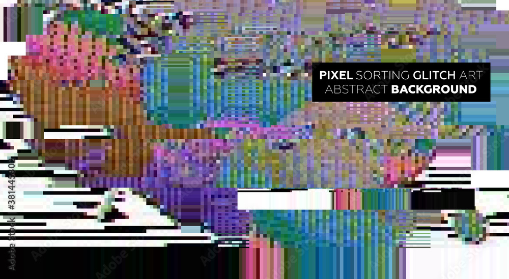 Minimal background with gradient color lines. Geometric trendy design. Pixel sorting glitch style. Eps10 vector illustration