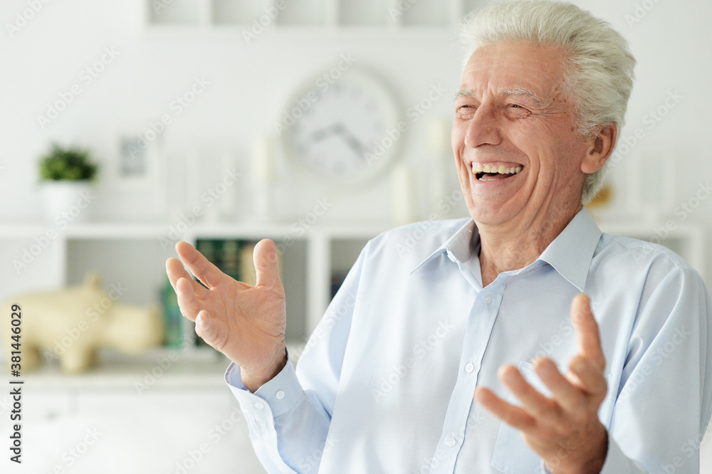 Portrait of happy senior man at home Portrait of happy senior man at home