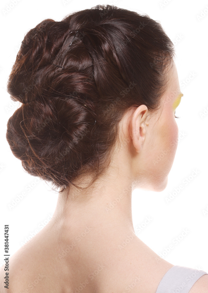 hairstyle dark. back view. hairstyle dark. back view.