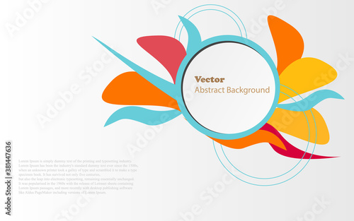 artboard information with color full round space and more simple text