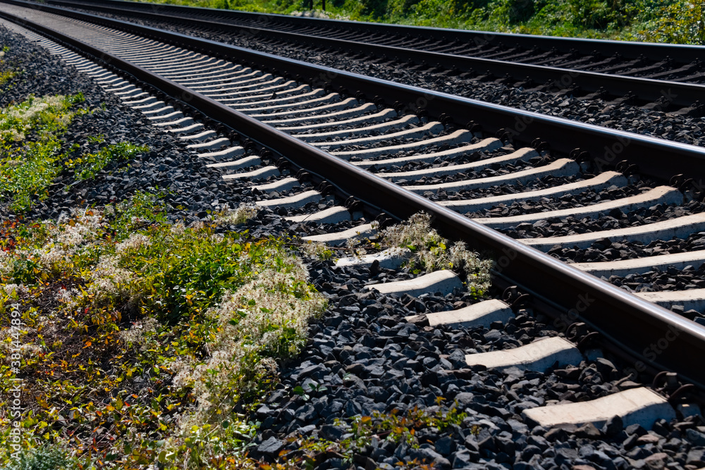 Eisenbahn Schienen Gleise Strecke Hauptstrecke Schotter Schwellen Deutschland Fluchtpunkt parallel Beton Unkraut selektive Schärfe Hintergrund Sonne Verbindung Bahndamm Zug Lok Kurve Transport Stahl Eisenbahn Schienen Gleise Strecke Hauptstrecke Schotter Schwellen Deutschland Fluchtpunkt parallel Beton Unkraut selektive Schärfe Hintergrund Sonne Verbindung Bahndamm Zug Lok Kurve Transport Stahl