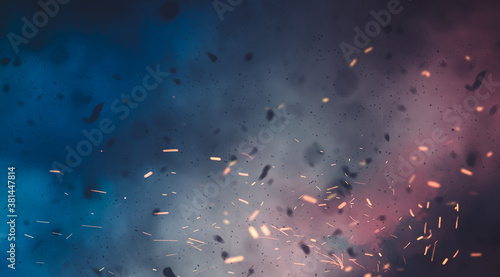 Fotografie, Obraz battlefield, smokes and disaster scenario background