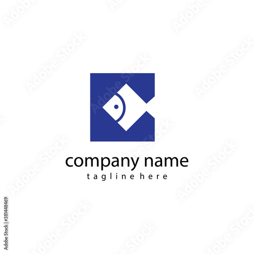 Free Download letter c logo, creative fish illustration with color design vector template - GFXLoad