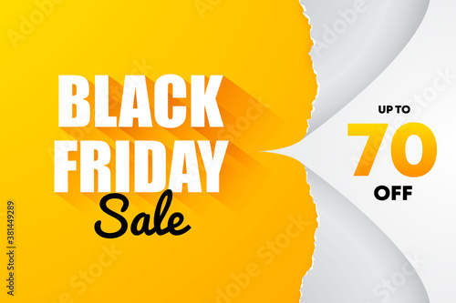 Black friday sale with torn paper