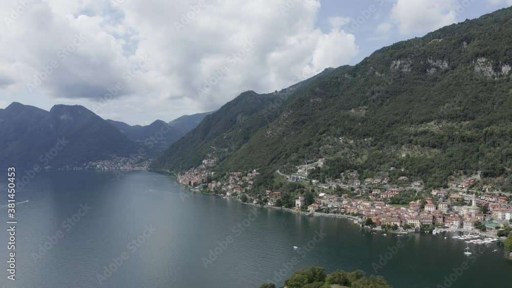 Aerial view of Sala Comacina, little town of Como Lake, landscape from Comacina Island, Italy. Aerial view of Sala Comacina, little town of Como Lake, landscape from Comacina Island, Italy.