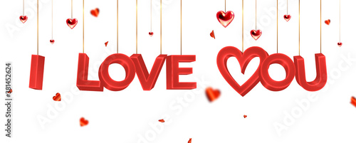 14 February Happy Valentines Day background composition template with 3d love hearts for trendy banner, placard, poster or wedding greeting card. Vector illustration