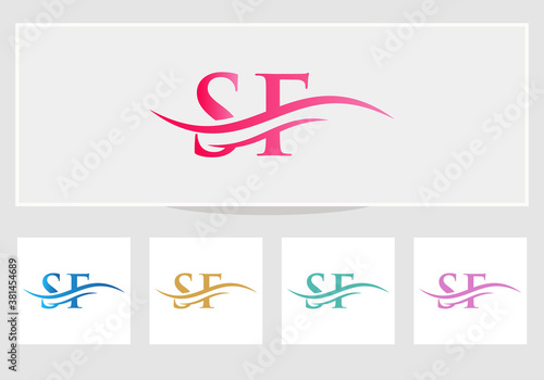 Initial SF logo. letter SF logo design with modern trendy.