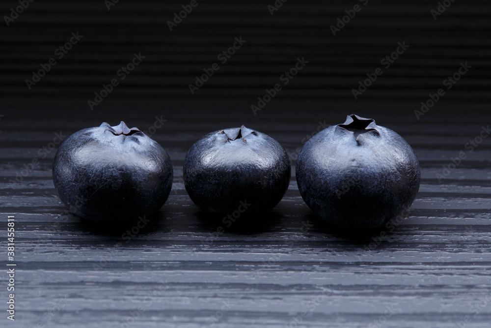 Blueberries soft fruit on black background Blueberries soft fruit on black background