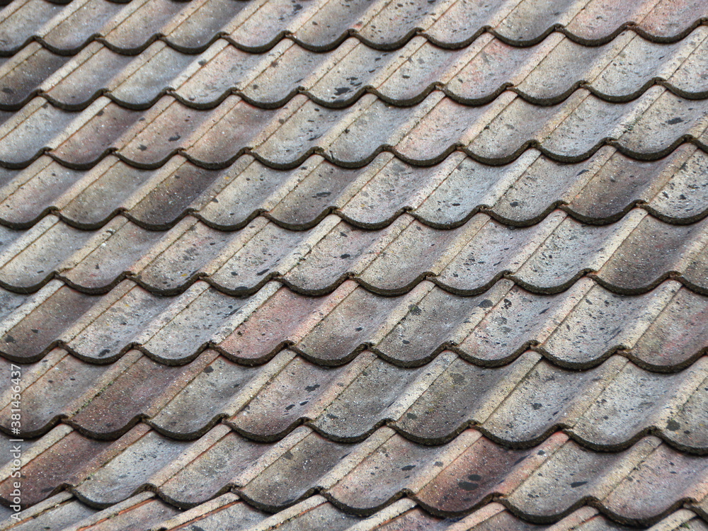 Perspective Background of Worn Cement Roof Tiles Perspective Background of Worn Cement Roof Tiles