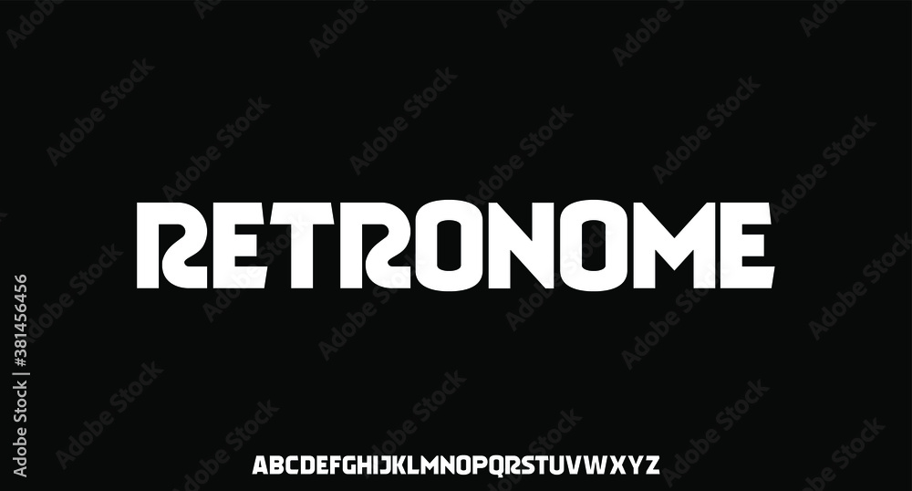 Retronome, unique Retro modern font alphabet vector set