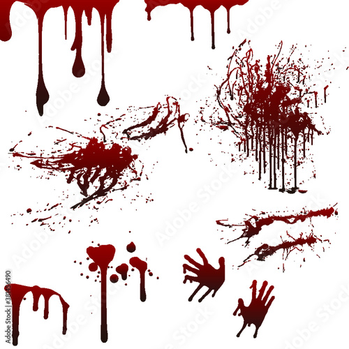 Halloween collection, blood stains, vector