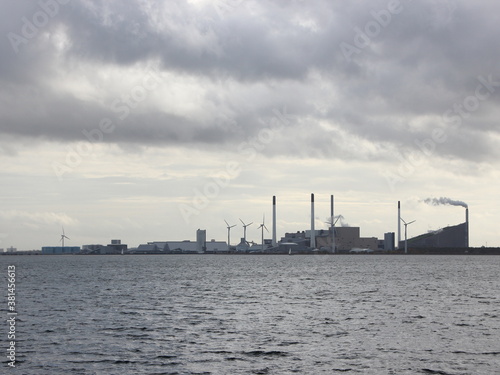 Copenhagen Industrial Ocean View with Power Plant