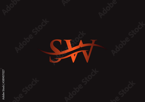 Initial SW logo. letter SW logo design with modern trendy.