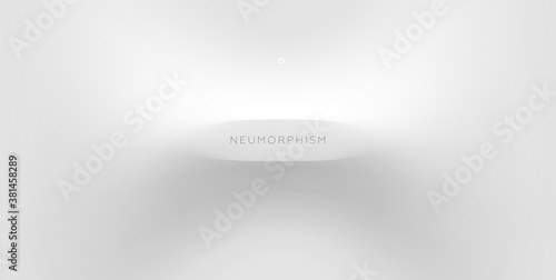 Trendy Neumorphism style liquid plastic interface background. Soft, clear and simple futuristic Neo Morphism shape elements design. Eps10 vector illustration.