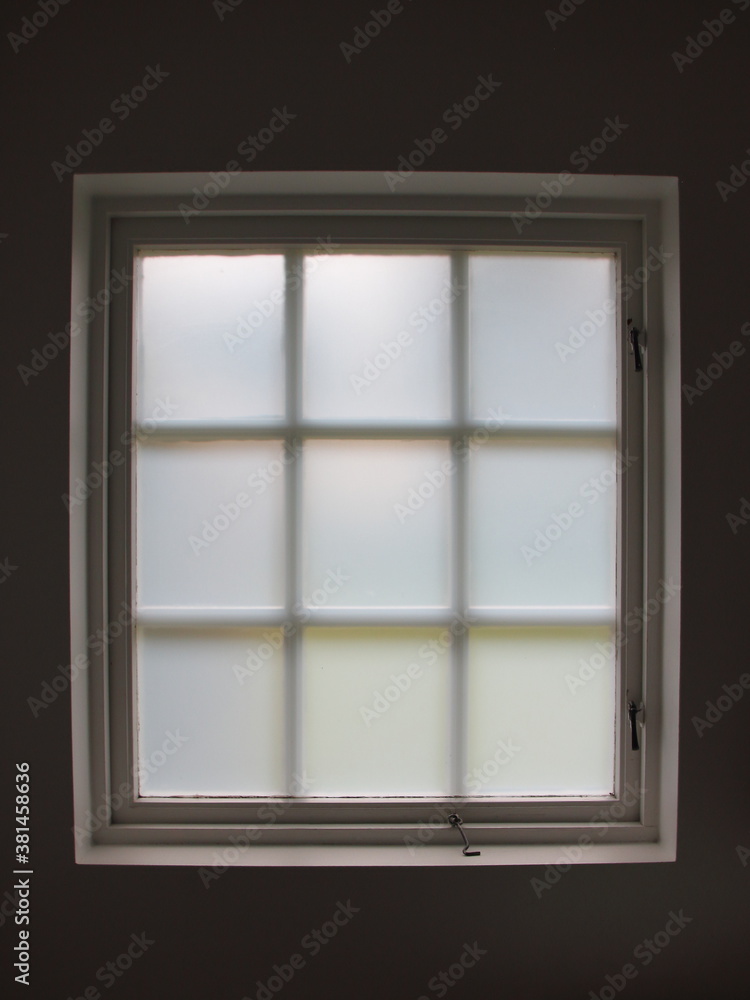Isolated Old Closed Frosty Bathroom Window Backlit Isolated Old Closed Frosty Bathroom Window Backlit