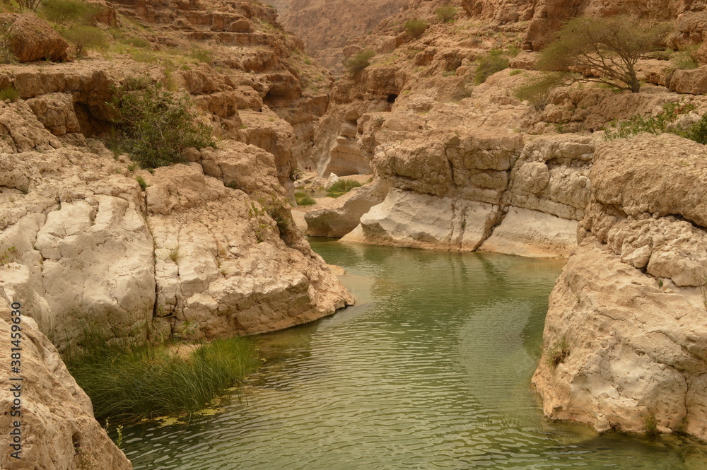 The stunning gorges and desert landscape of the Arabian Peninsula in Oman