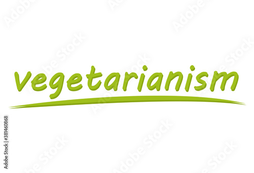 Título de veganismo en fondo blanco