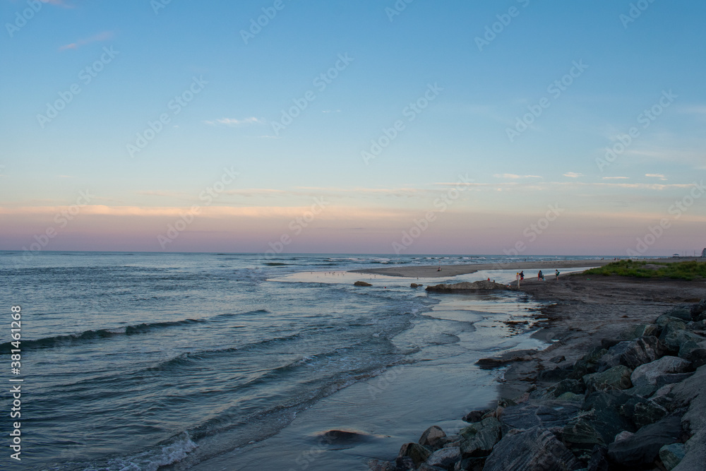 A Beautiful View of the Ocean and Sky at the North Wildwood Sea Wall In New Jersey