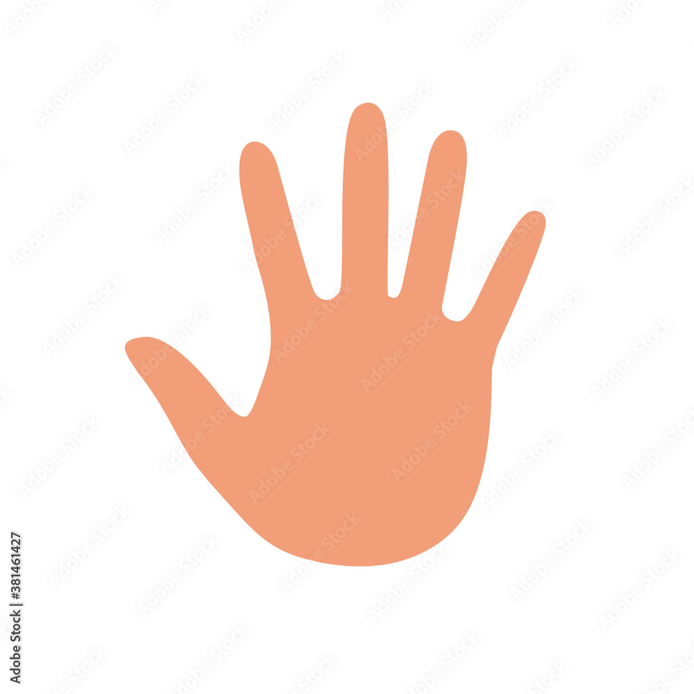 palm of the person, vector illustration.
