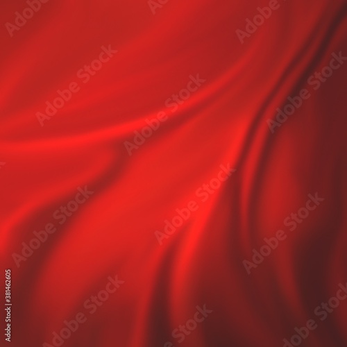red background abstract cloth or liquid wave illustration of wavy folds of silk texture satin or velvet material or red luxurious Christmas background wallpaper design of elegant curves red material photo